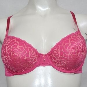 34B Lily Of France 2177140 Extreme Sensational Cut & Sew UW Bra Pink not worn